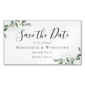 Carte De Visite Magnétique BUDGET Eucalyptus Mariage Enregistrer La Date (devant)