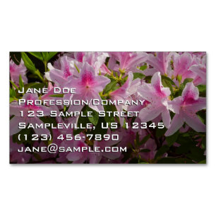 Carte De Visite Magnétique Buisson d'azalée rose floral de printemps