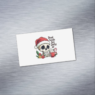Carte De Visite Magnétique Cacao Chaud Noël Crâne AF Joyeux Mais Mort à l'Int