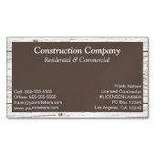 Carte De Visite Magnétique Cadre en bois rustique Rectangle Brown (devant)