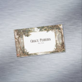 Carte De Visite Magnétique Cadre rustique doré Arbre noueux Forêt ancienne (In Situ)