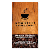 Carte De Visite Magnétique Café | Coupe de Java | Haricots à café (devant Vertical)