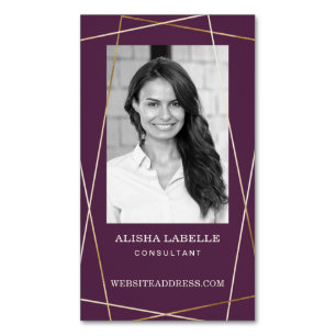 Carte De Visite Magnétique Calcul et monogramme géométrique de la Bourgogne e