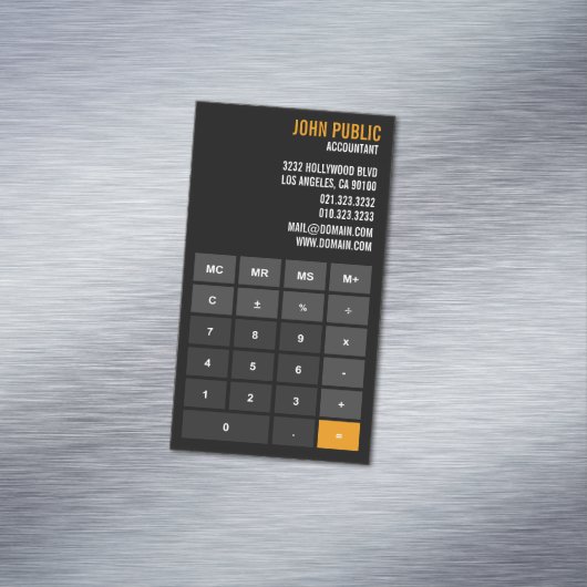 Carte De Visite Magnétique Calculateur d'application comptable (In Situ)