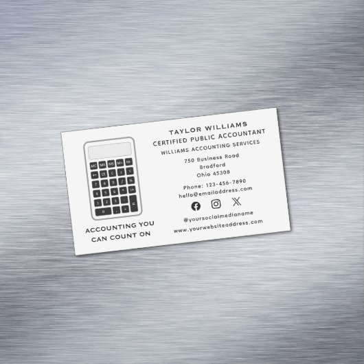 Carte De Visite Magnétique Calculatrice comptable Argent Acututure médias soc (In Situ)