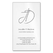 Carte De Visite Magnétique Calligraphy trendy classical script monogram grey (devant Vertical)