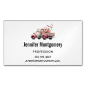 Carte De Visite Magnétique Camion Vintage rose (devant)