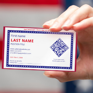 Carte De Visite Magnétique Campagne bilingue Électorat Contact GOTV Info QR C