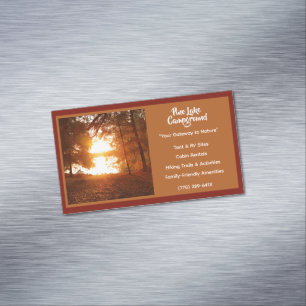 Carte De Visite Magnétique Camping en Forêt de Bourgogne foncée Camping en pl