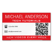 Carte De Visite Magnétique Canal YouTube| YouTube professionnel (devant)