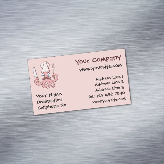 Carte De Visite Magnétique Caricature du chef calmar (In Situ)