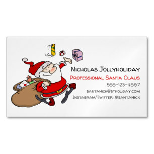 Carte De Visite Magnétique Caricature informelle et amusante du Père Noël pro