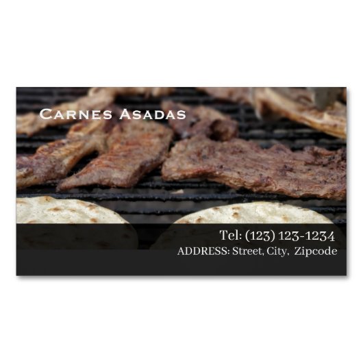 Carte De Visite Magnétique carne asada (devant)