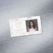 Carte De Visite Magnétique Carrara Marbre Faux Rose Gold Photo (In Situ)