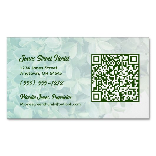Carte De Visite Magnétique Carte magnétique sur mesure avec code QR (devant)