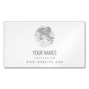 Carte de visite magnétique: CARTE MONDIALE ANTIQUE