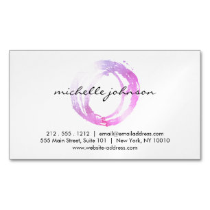 Carte De Visite Magnétique Cercle rose Luxe