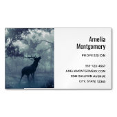 Carte De Visite Magnétique Cerf avec Antlers dans une forêt ombragée (devant)