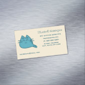 Carte De Visite Magnétique Chat Kitty souriant rouge (In Situ)