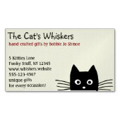 Carte De Visite Magnétique Chat noir avec de longs Whiskers (devant)