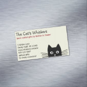 Carte De Visite Magnétique Chat Noir avec de Longues Moustaches (In Situ)