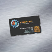 Carte De Visite Magnétique Chauffage et Climatisation (Logo & Code QR) Noir H (In Situ)