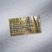 Carte De Visite Magnétique Chemin d'automne et Feuilles d'or au parc Laurel H (In Situ)