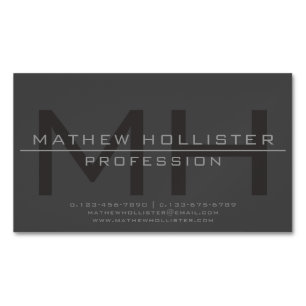 Carte De Visite Magnétique Chemise homme à monogramme, grise