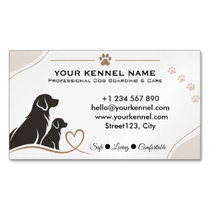 Carte De Visite Magnétique Chenil pour chien minimaliste moderne