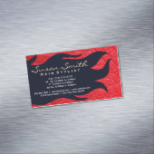 Carte De Visite Magnétique Cheveux | Cuir rouge | Salon (In Situ)
