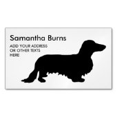 Carte De Visite Magnétique Cheveux longs Dachshund - Silhouette 1 (devant)