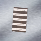 Carte De Visite Magnétique Chic rose, bois foncé et or élégant Monogramme (In Situ)