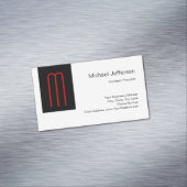 Carte De Visite Magnétique Chic Unique Monogramme Noir Blanc Plaine Simple (In Situ)