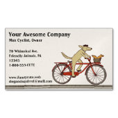 Carte De Visite Magnétique Chien à vélo avec écureuil | Animaux mignons (devant)