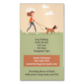 Carte De Visite Magnétique Chien Garderie Marche Animaux assis (devant Vertical)