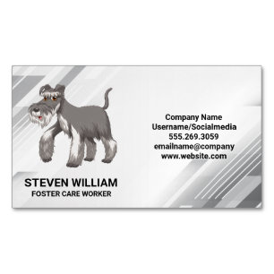 Carte De Visite Magnétique Chien gris shaggy Services animaux