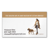 Carte De Visite Magnétique Chien Marcher Animaux de compagnie assis Embarquem (devant)