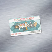 Carte De Visite Magnétique Chiens mignons et chat Animaux assis Soins amusant (In Situ)
