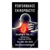 Carte De Visite Magnétique Chiropractie de graphique d'épine (douleur (devant Vertical)