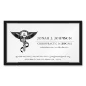 Carte De Visite Magnétique Chiropraticien | Bordure noire minimale (devant)