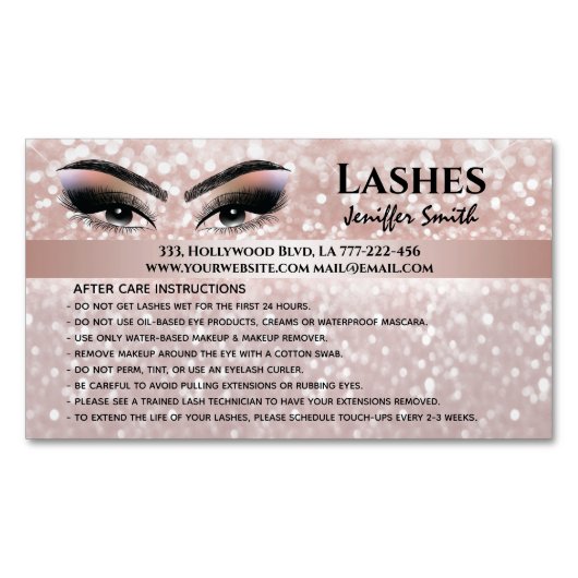 Carte De Visite Magnétique Chirurgie professionnelle lashes après soins (devant)