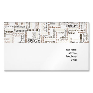 Carte De Visite Magnétique Chocolat
