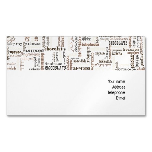 Carte De Visite Magnétique Chocolat (devant)