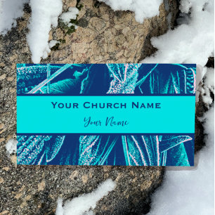 Carte De Visite Magnétique Christian Church Pastor Moderne Turquoise Nature
