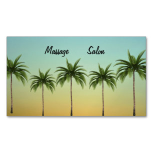 Carte De Visite Magnétique Cinq palmiers, vie de plage personnalisable
