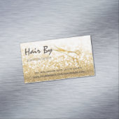 Carte De Visite Magnétique Ciseaux en or glam élégant de bokeh moderne (In Situ)