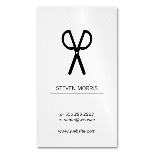 Carte De Visite Magnétique Ciseaux / Gris (gris) (devant Vertical)