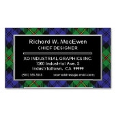Carte De Visite Magnétique Clan écossais d'accès MacEwen Tartan (devant)