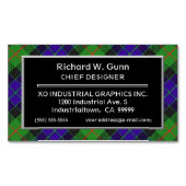 Carte De Visite Magnétique Clan écossais de l'accent Gunn Tartan (devant)