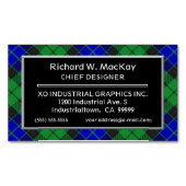Carte De Visite Magnétique Clan écossais de l'accent MacKay Tartan (devant)